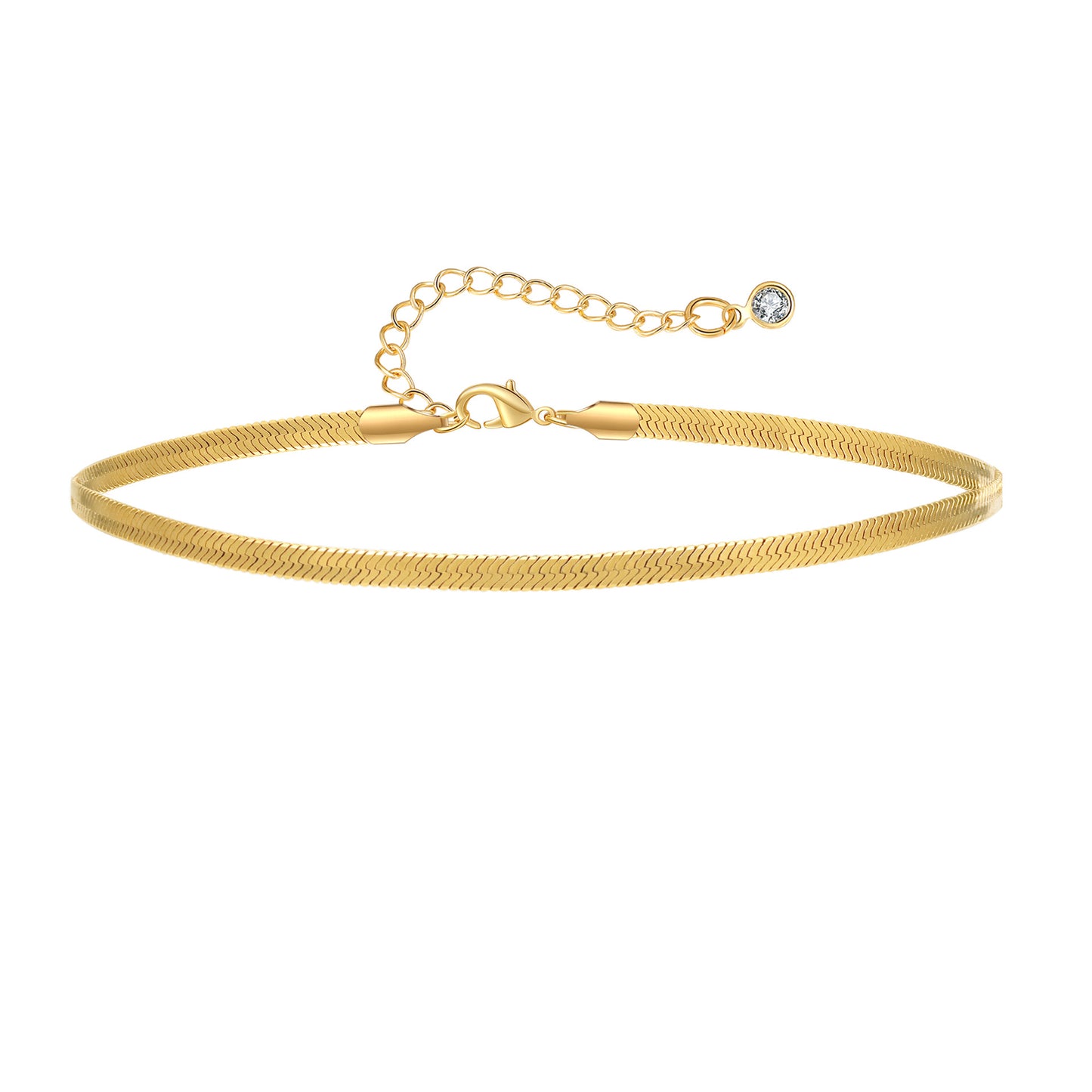 Minimalist Gold Plated Brass Geometric Cuban Link Chain Anklet for Women