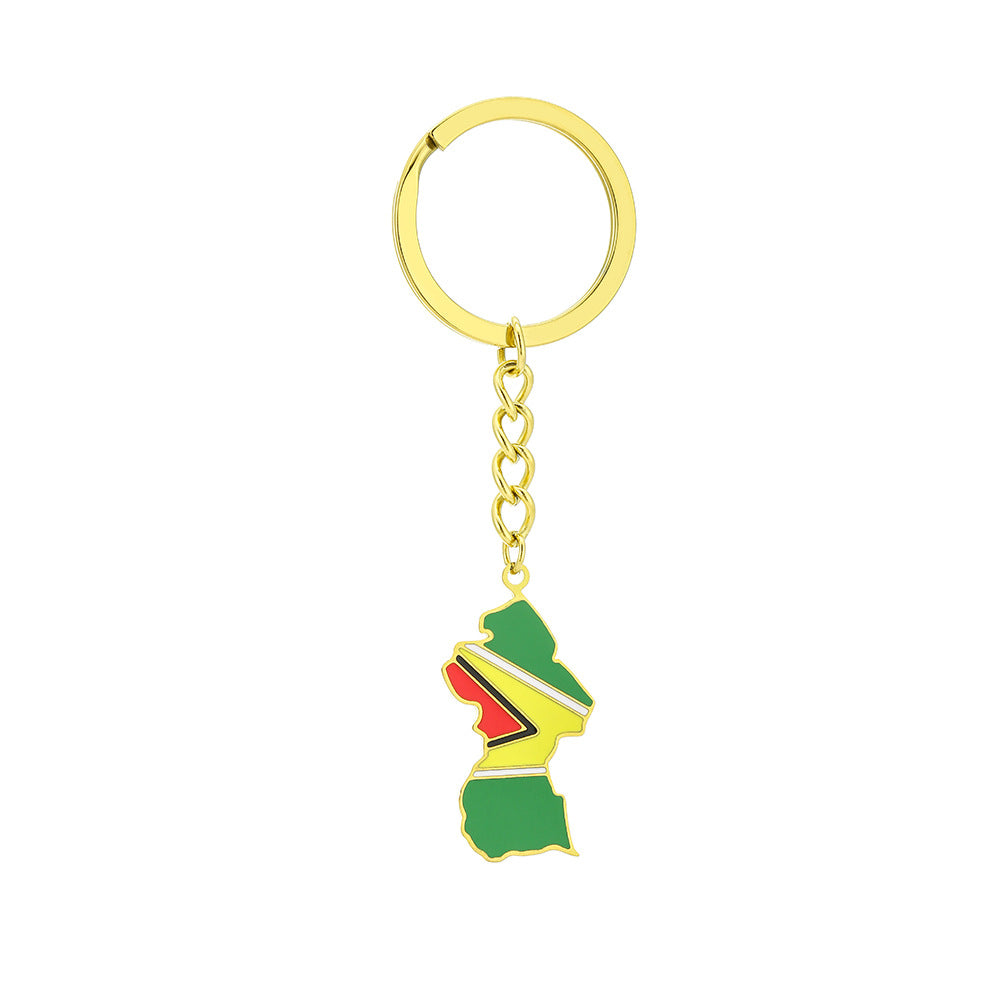 Portachiavi con Ciondolo Geometrico Minimalista in Acciaio Inossidabile Smaltato Accessorio Unisex