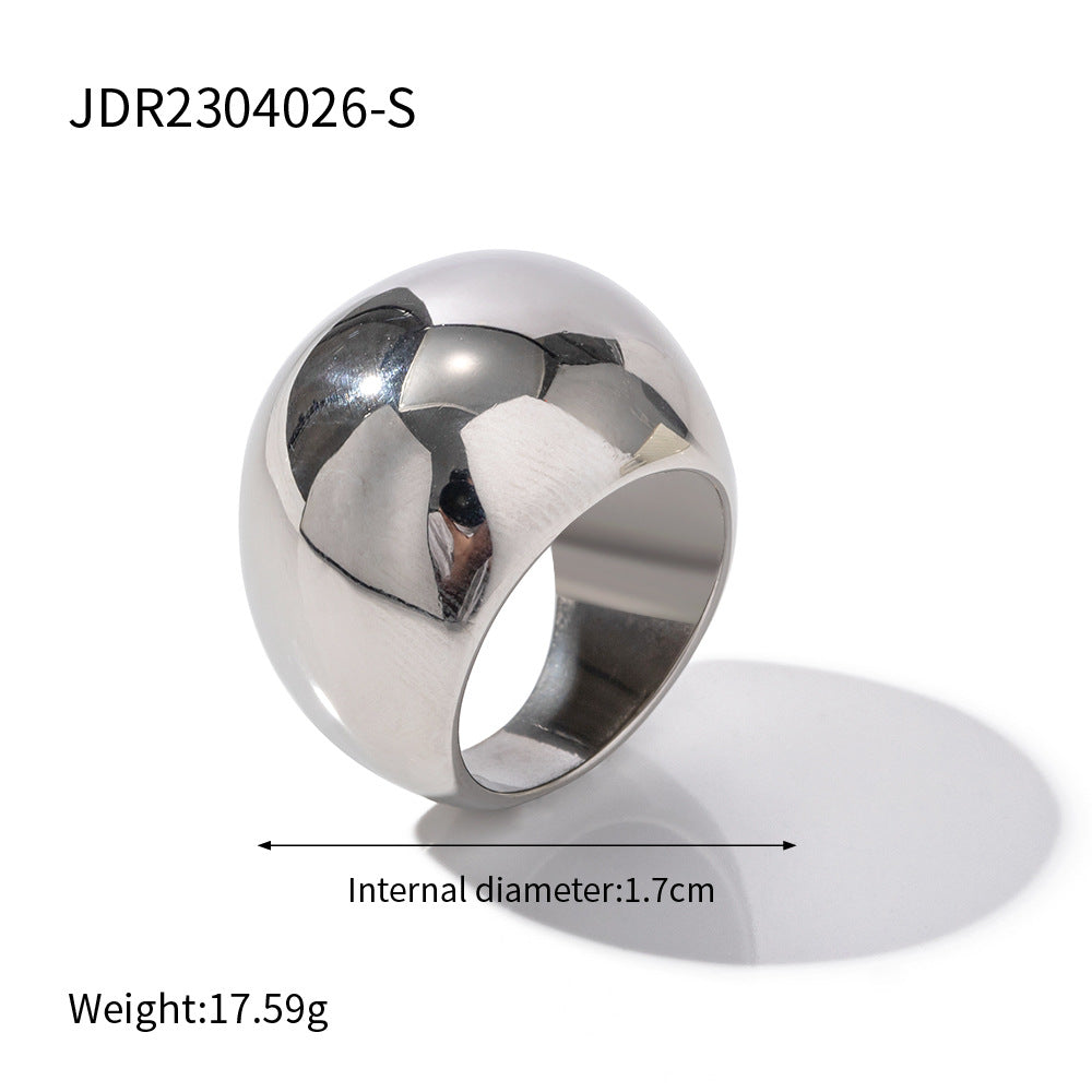 18K Gold Plated Geometric Stainless Steel Ring for Women