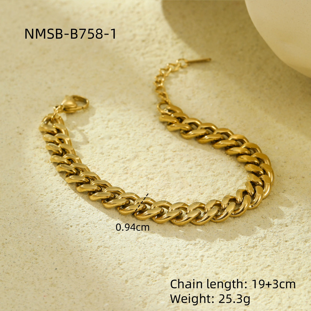 Moda OL Acero Inoxidable Chapado en Oro de 18K Grueso Cadena Cubana Collar para Mujer