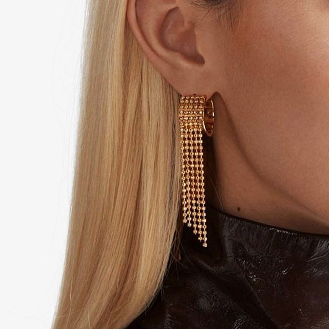 Pendientes colgantes geométricos de acero inoxidable con acabado chapado para mujer, joyería minimalista de moda