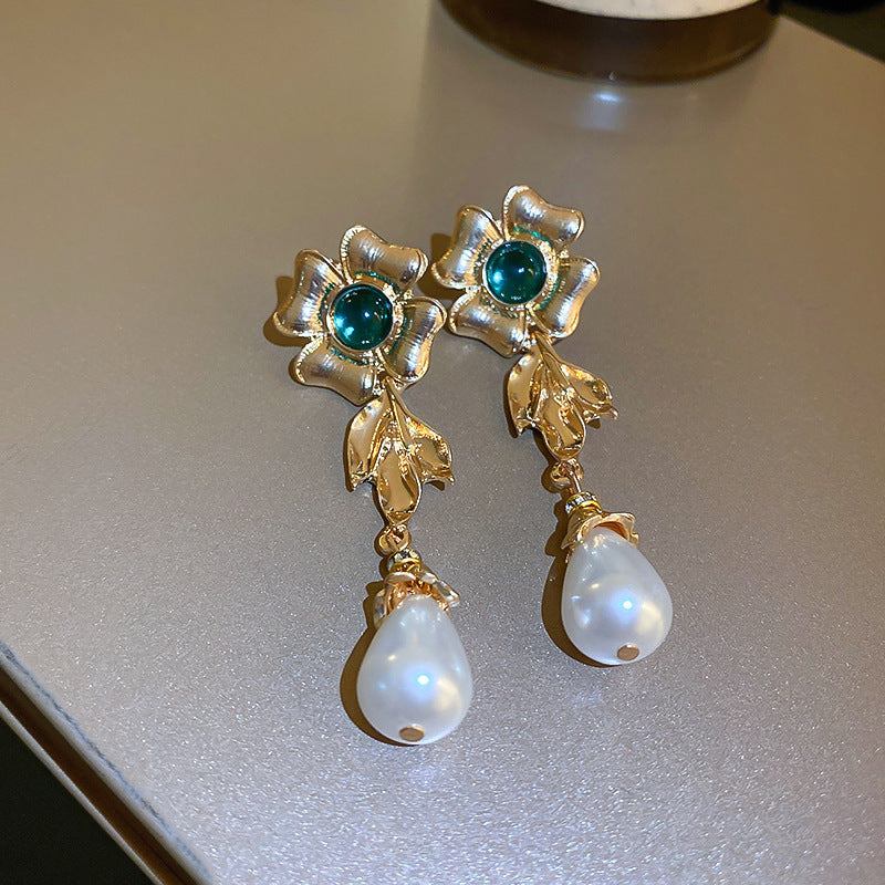 Vintage Geometric Alloy Earrings with Gold-Plated Finish and Stainless Steel Posts for Women