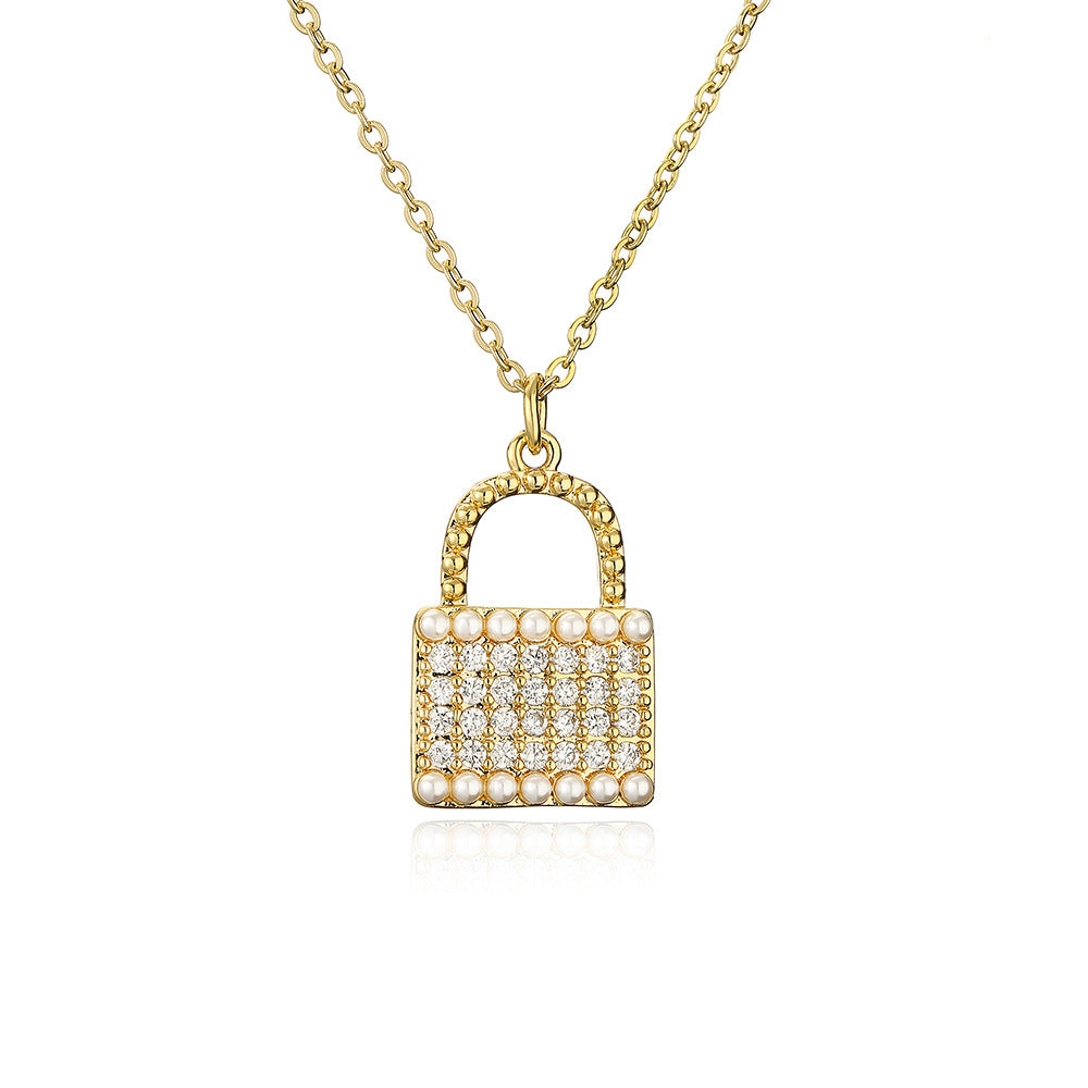 Minimalist Heart-Shaped Copper Pendant Necklace with Real Gold Plating and Zircon Accents for Women