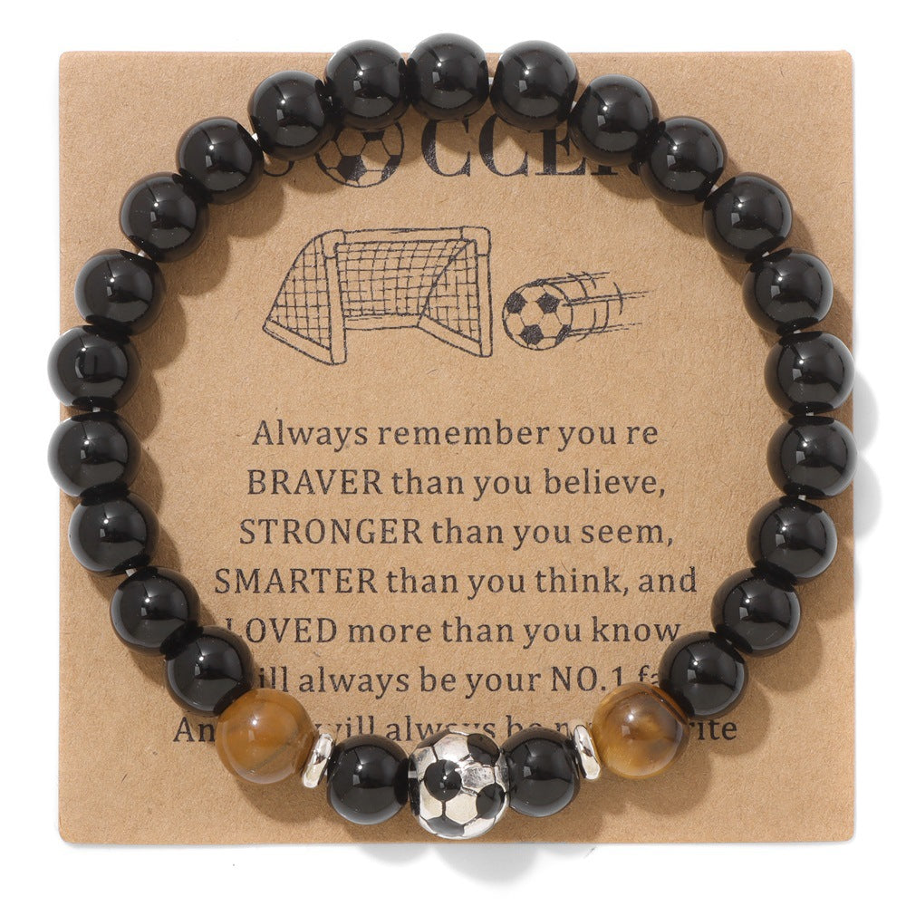 Minimalist Sporty Geometric Stone Bead Bracelet Unisex Friendship Handmade Jewelry