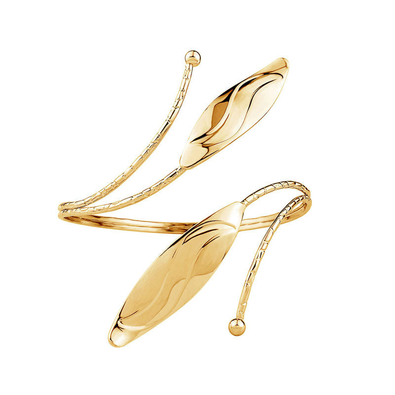 Geometric Hollow Out Plated Metal Cuff Bracelet for Women