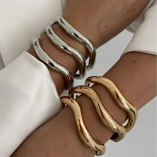 Minimalist Geometric Alloy Plated Bracelet