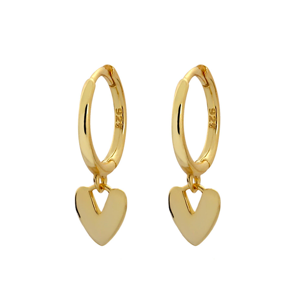Orecchini a Cuore in Argento Sterling 925 Placcato con Strass