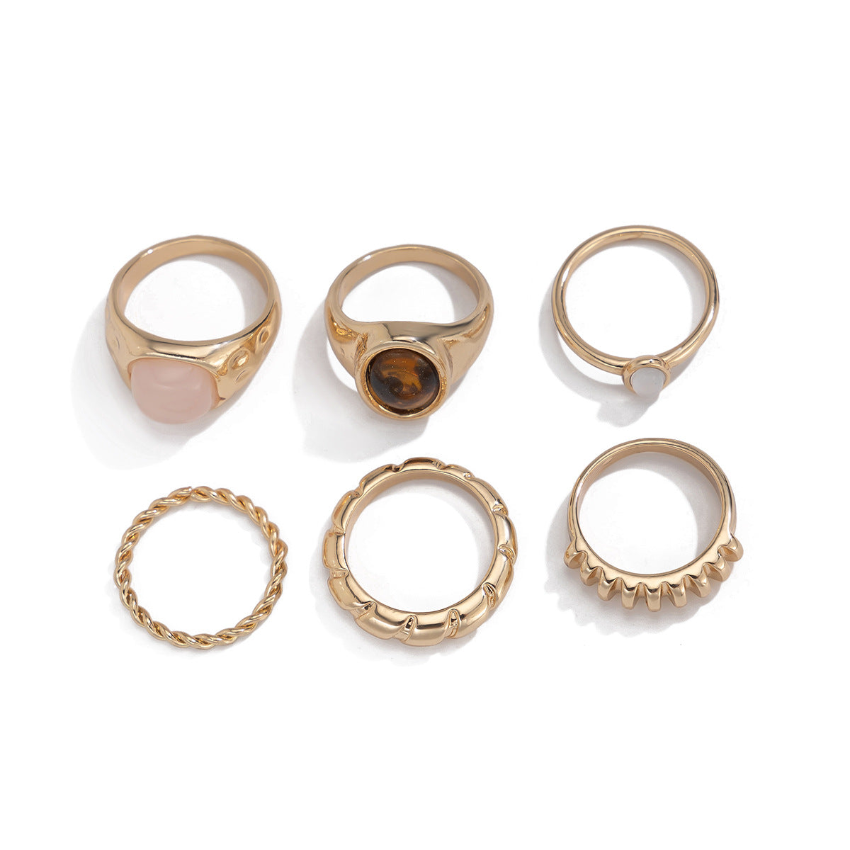 Anello da donna in lega a goccia geometrico minimalista con finitura placcata