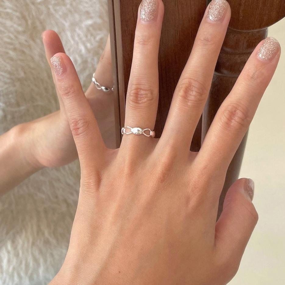 925 Sterling Silver Geometric Oval Plated Ring for Women