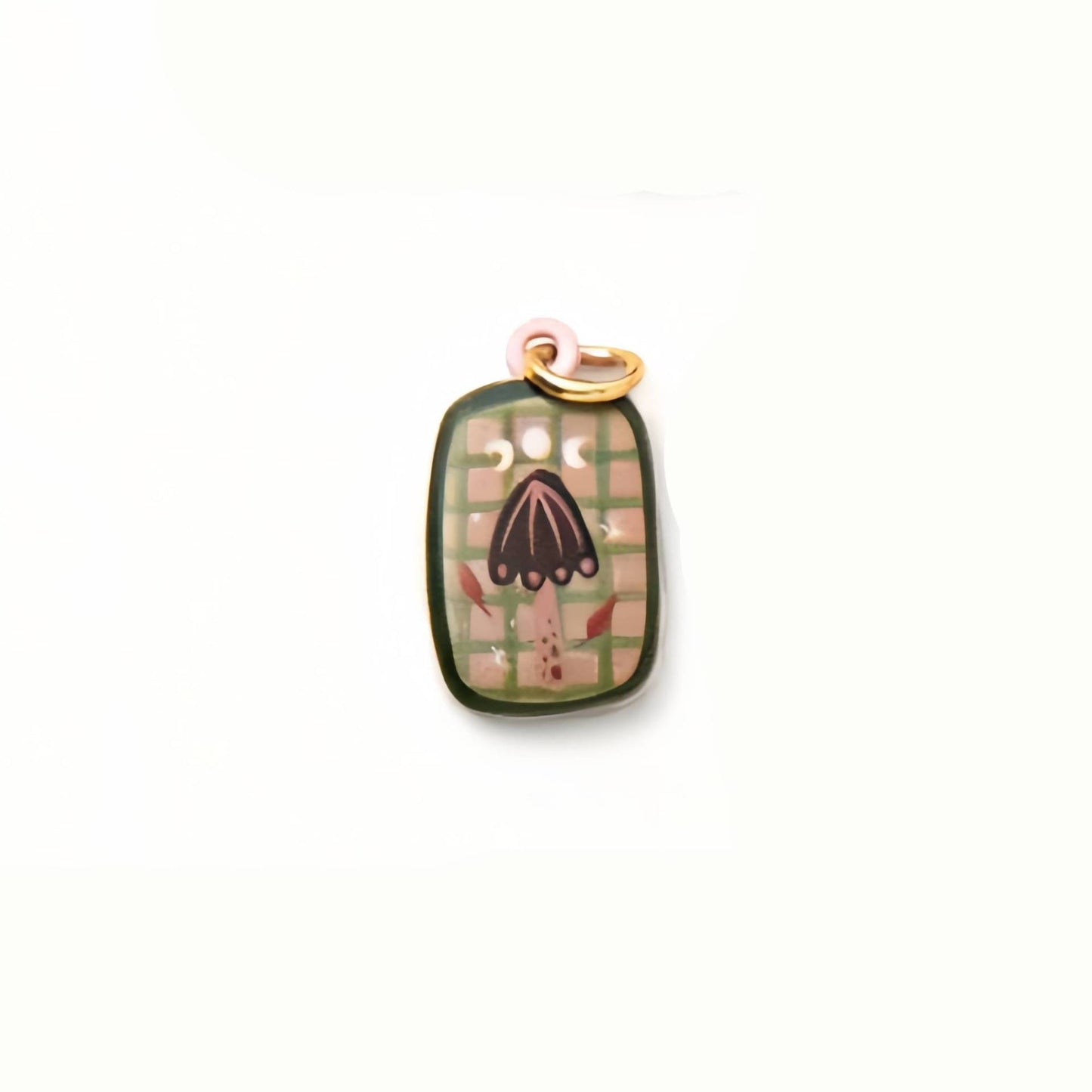Vintage 18K Gold Plated Drip Oil Brass Pendant Charm Bar for Women