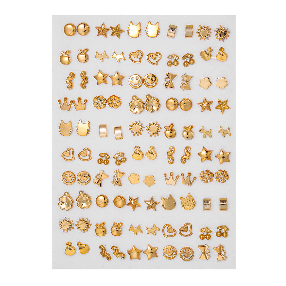 Creative Resin Animal Star Floral Stud Earrings Set for Women