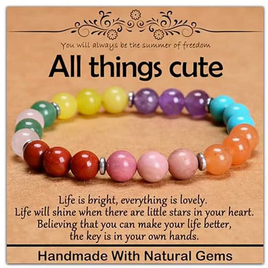 Minimalist Natural Stone Beaded Bracelet Unisex Geometric Round Handmade Jewelry Gift