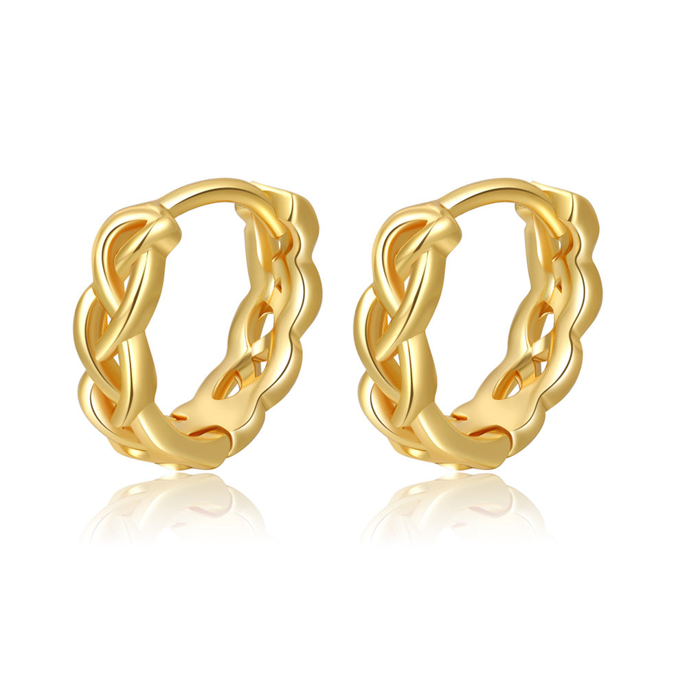Minimalist Round Geometric Brass Plated Earrings