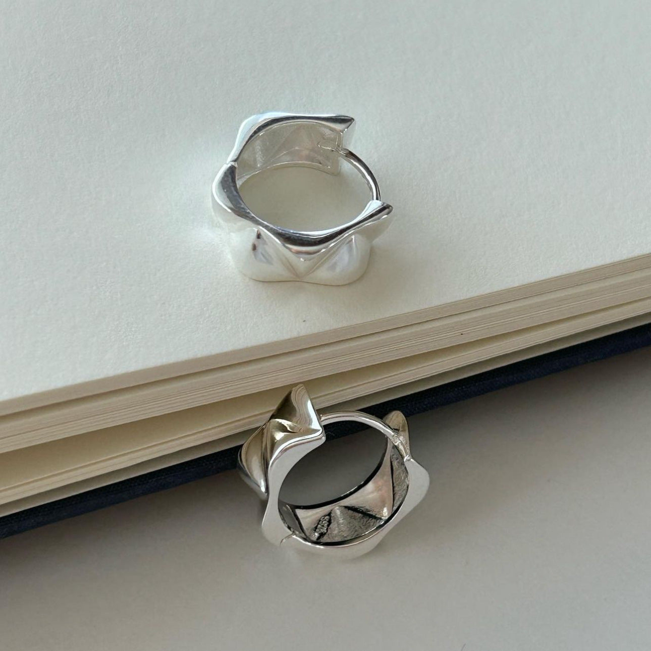 Minimalist Letter-Shaped 925 Sterling Silver Ear Studs with Plated Finish for Women