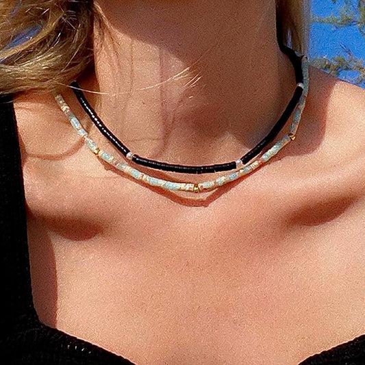 Elegant Geometric Natural Gemstone Beaded Necklace for Women
