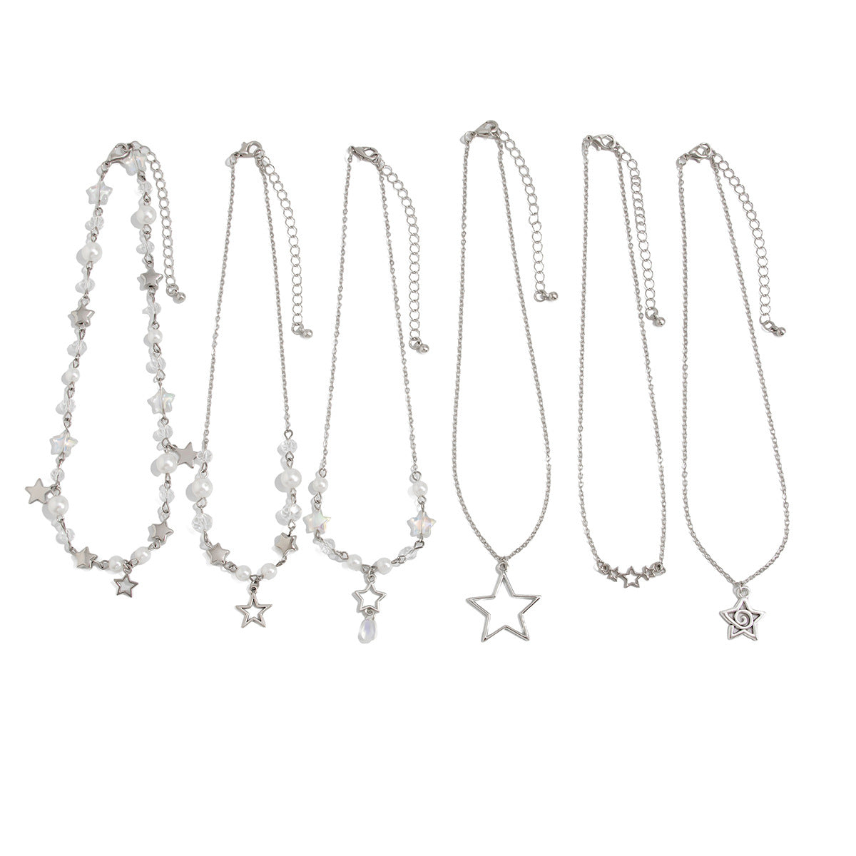 Minimalist Star-Shaped Pendant Necklace with Acrylic and Alloy Accents, Electroplated Finish, Delicate Clavicle Chain for Women