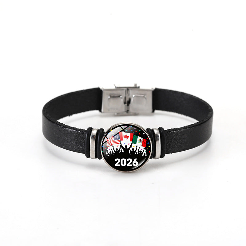 Casual Geometric Plated Leather Bracelet Unisex