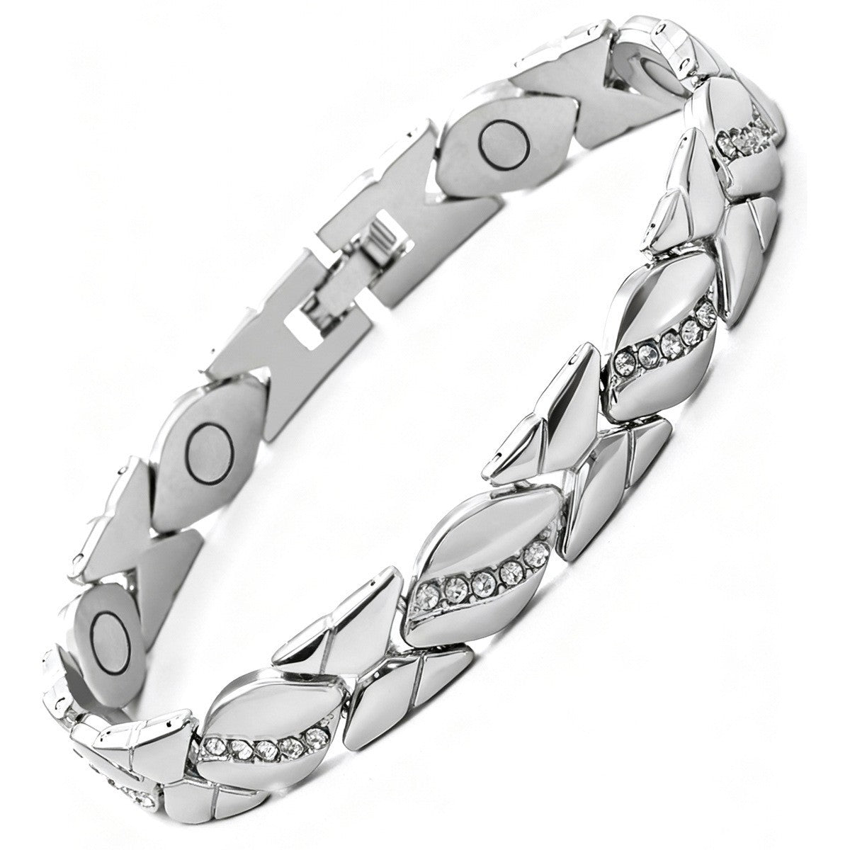 Bracciale Minimalista Magnetico Regolabile a Forma di Foglia in Lega di Zinco Placcato con Design Geometrico per Donna e Uomo