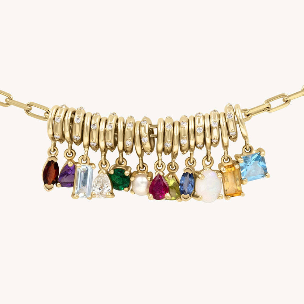 Ciondolo/Charm a barra in ottone placcato oro 18 carati con geometria vintage per donna