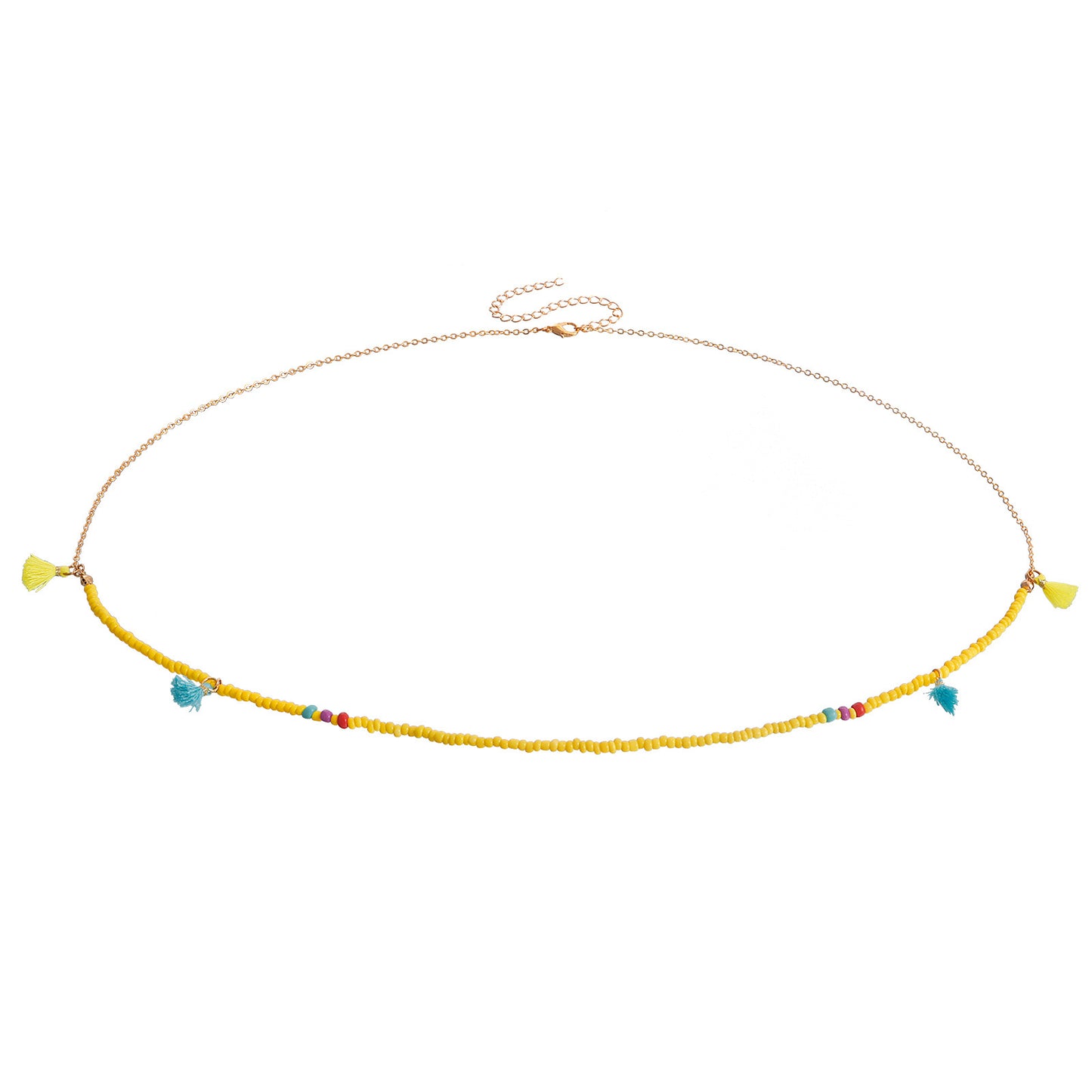 Minimalist Tassel Waist Chain for Women with 3mm Metal Beads and Adjustable Length