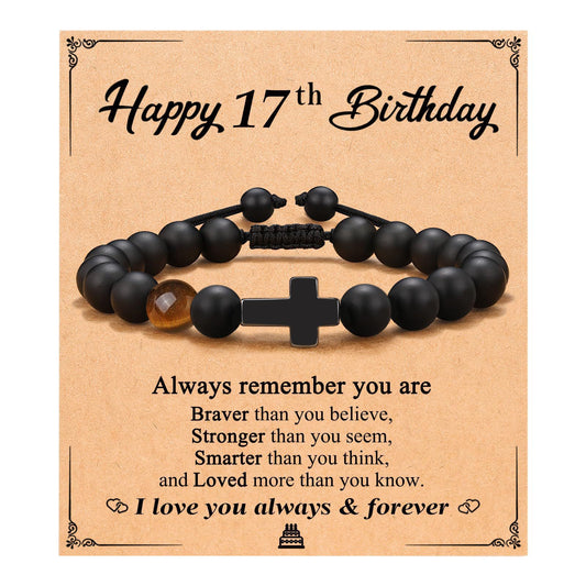 Minimalist Matte Tiger Eye Obsidian Geometric Round Beaded Bracelet for Men
