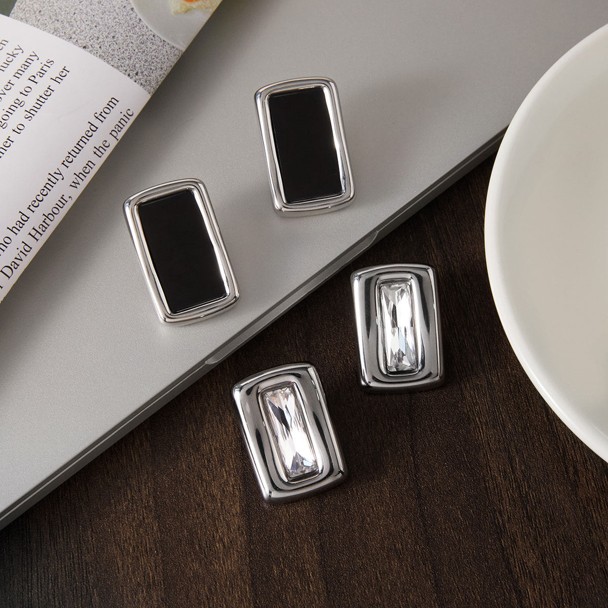 Minimalist Luxury Geometric Square Titanium Steel PVD Plated Earrings for Women