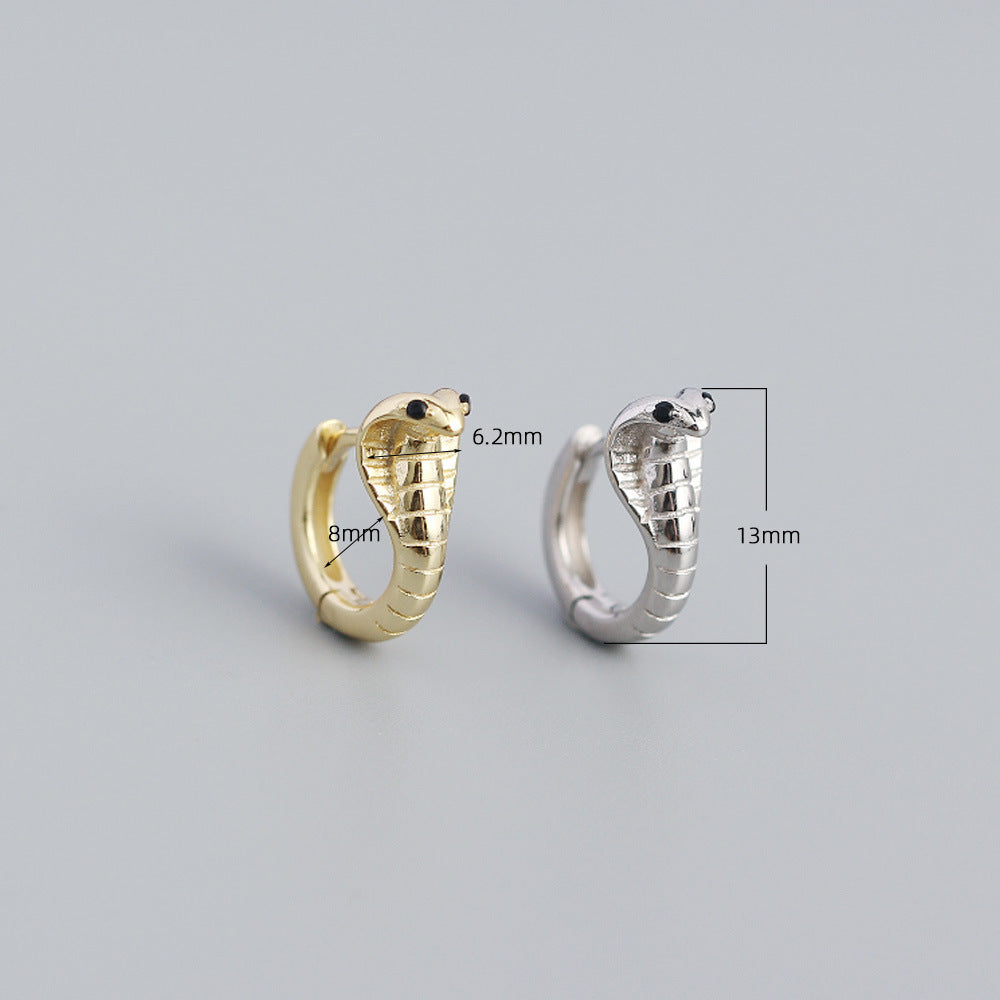 Orecchini a Cerchio da Donna a Serpente in Argento Sterling 925
