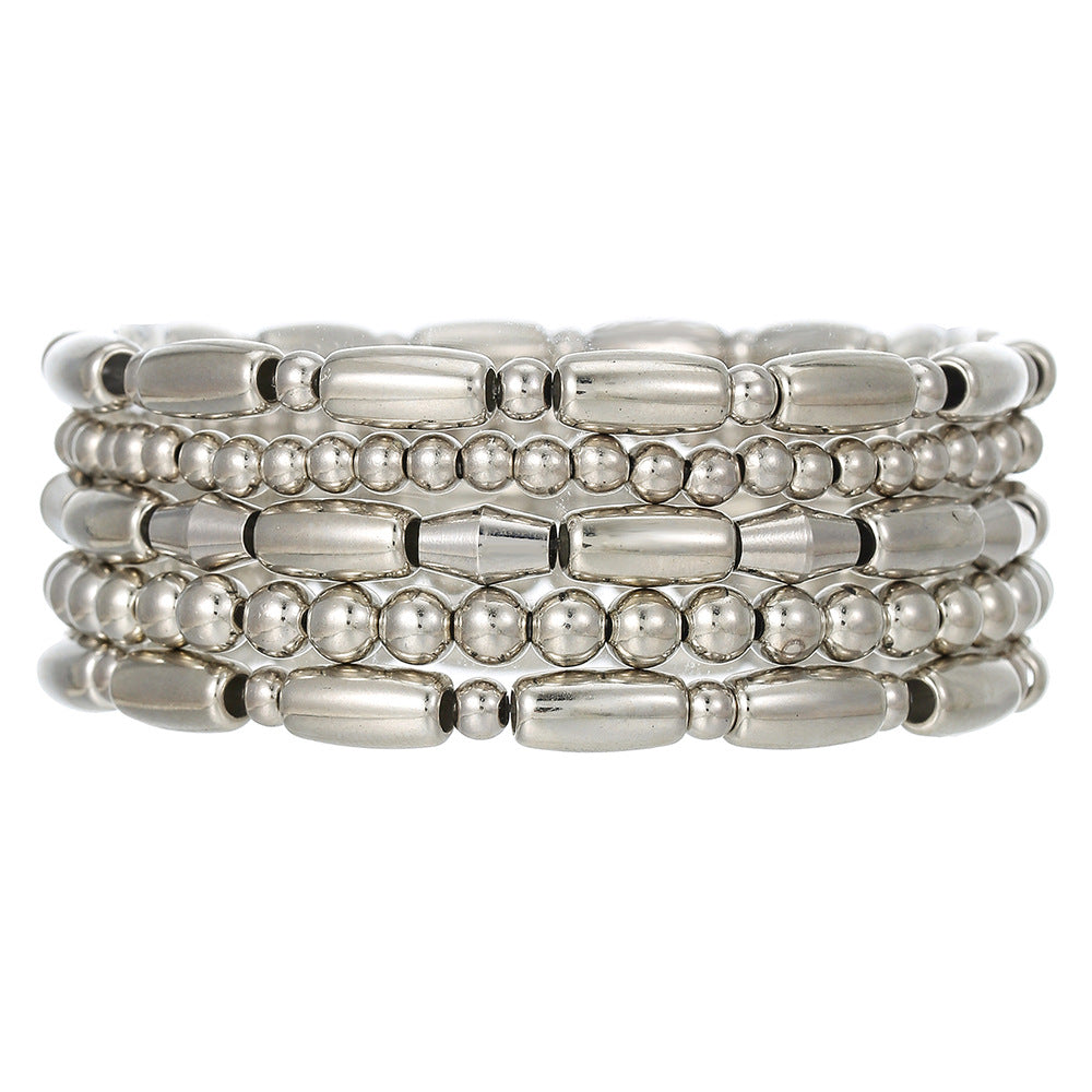 Bracciale Bohemien Geometrico di Perline per Donne con Perline CCB, Braccialetto Impilabile Fatto a Mano