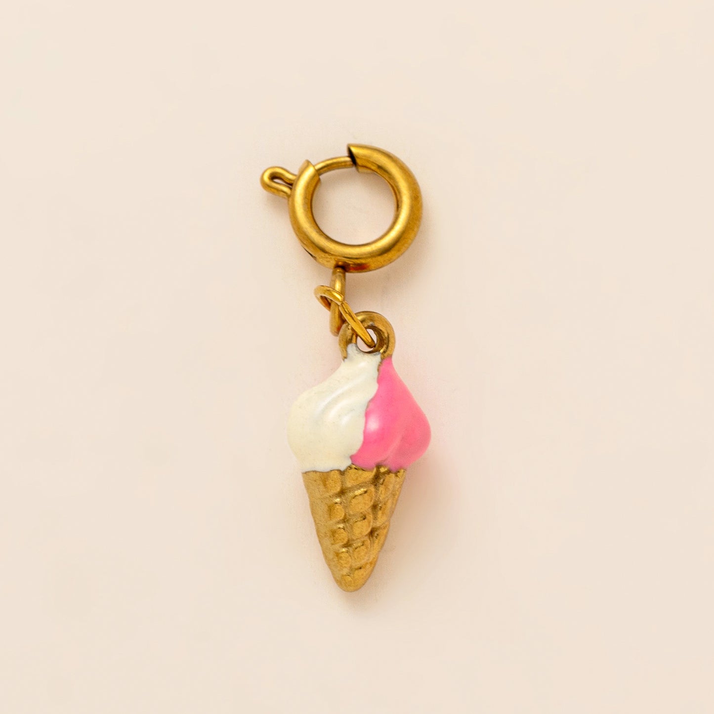 Vintage 18K Gold Plated Stainless Steel Fruit Charm Bar for Women