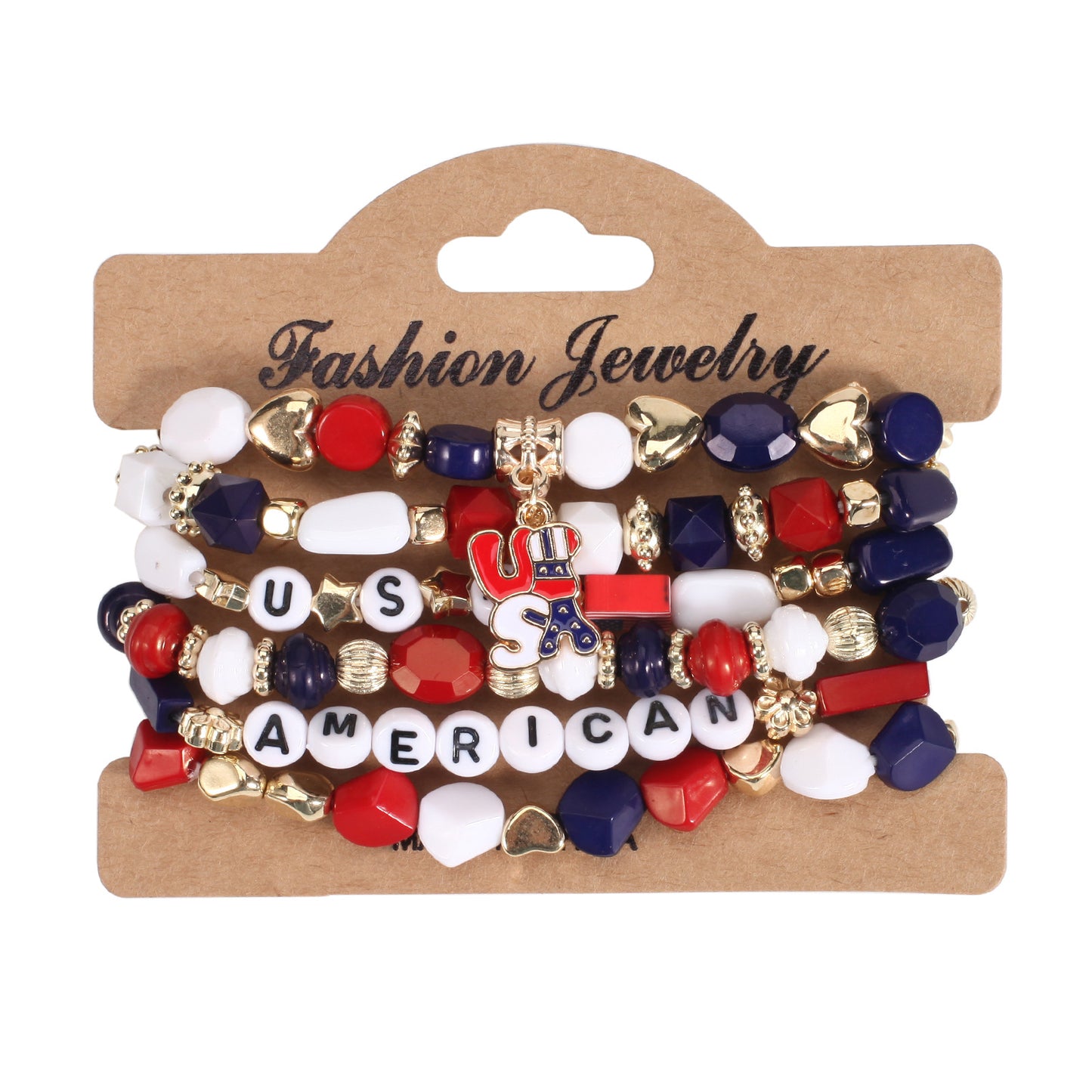 Geometric Crystal Beaded Stretch Bracelet Unisex