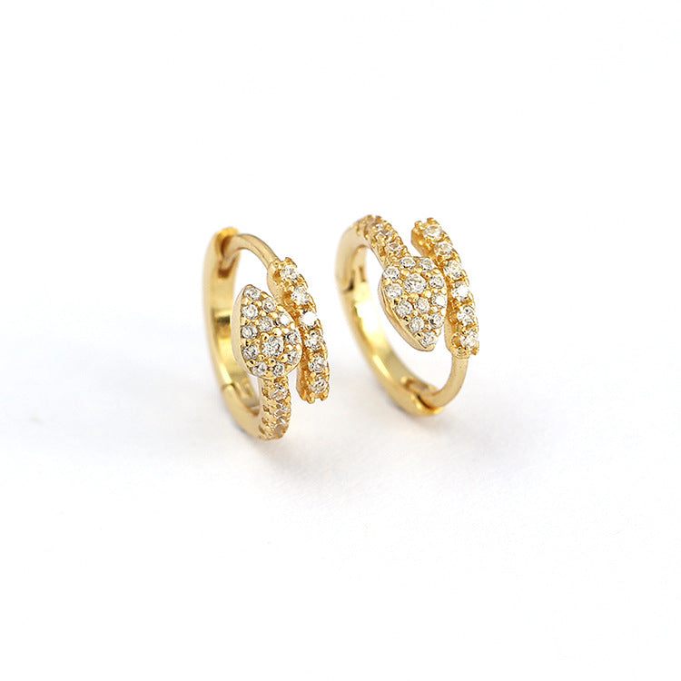 Sweet Streetwear 925 Sterling Silver Animal Cubic Zirconia Hoop Earrings
