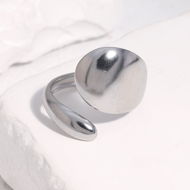 Minimalist Geometric Stainless Steel Plated Ring for Women