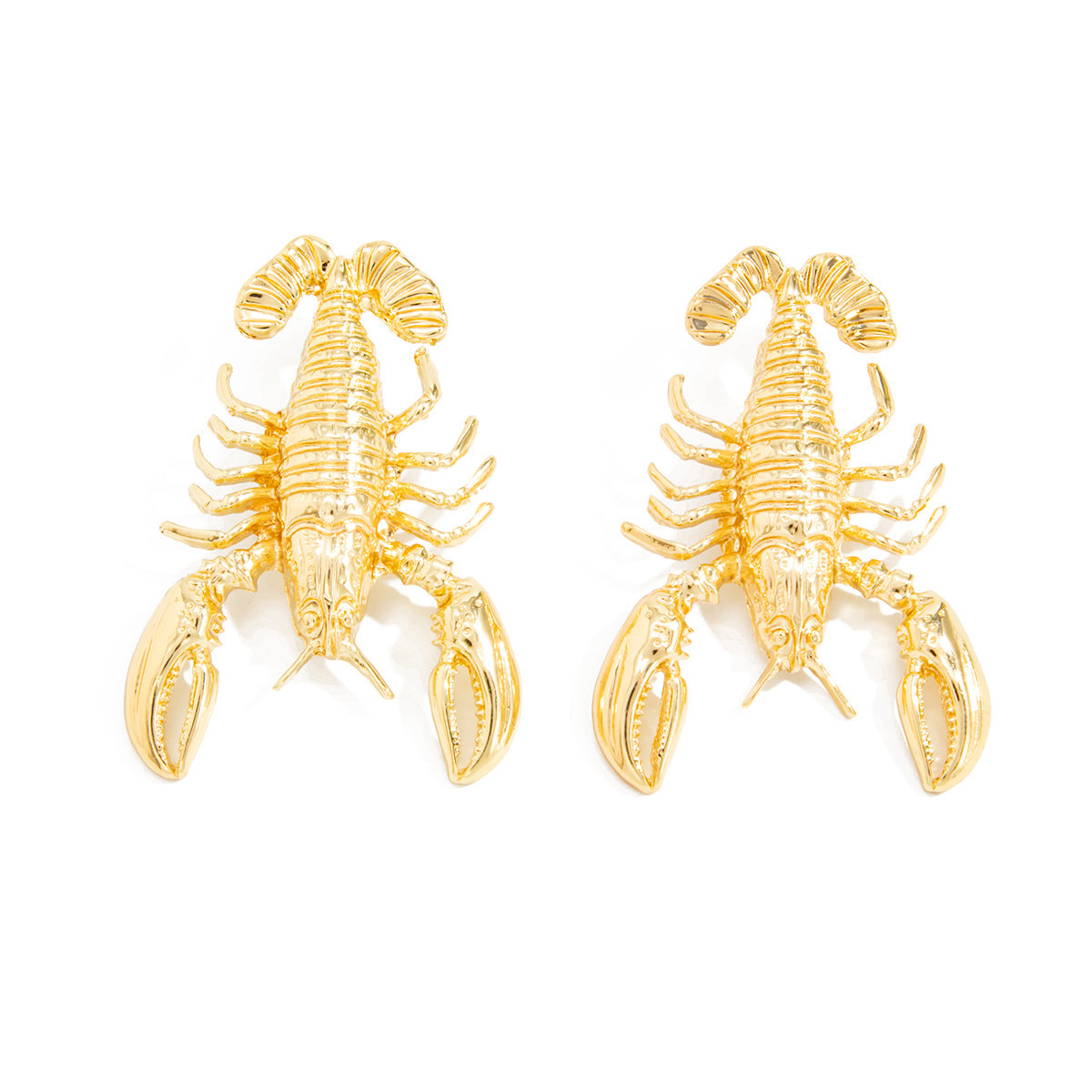 Fashionable Plated Zinc Alloy Animal Crab Lobster Earrings for Women
