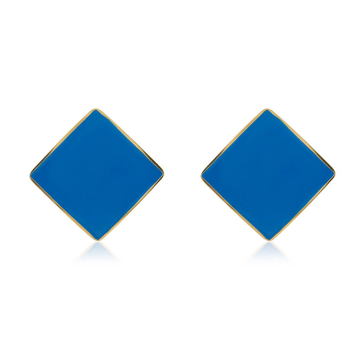 Minimalist French Retro Geometric Stainless Steel Earrings with Enamel Finish for Women, Versatile Fall Winter Fashion Ear Jewelry