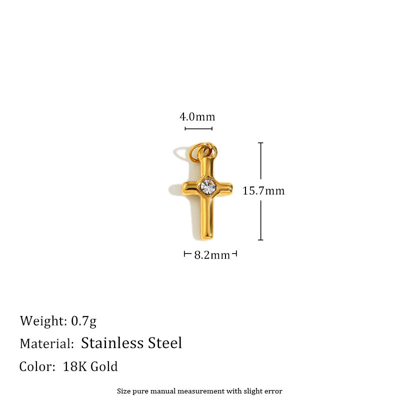 18K Gold Plated Stainless Steel Heart Charm Bar for Women