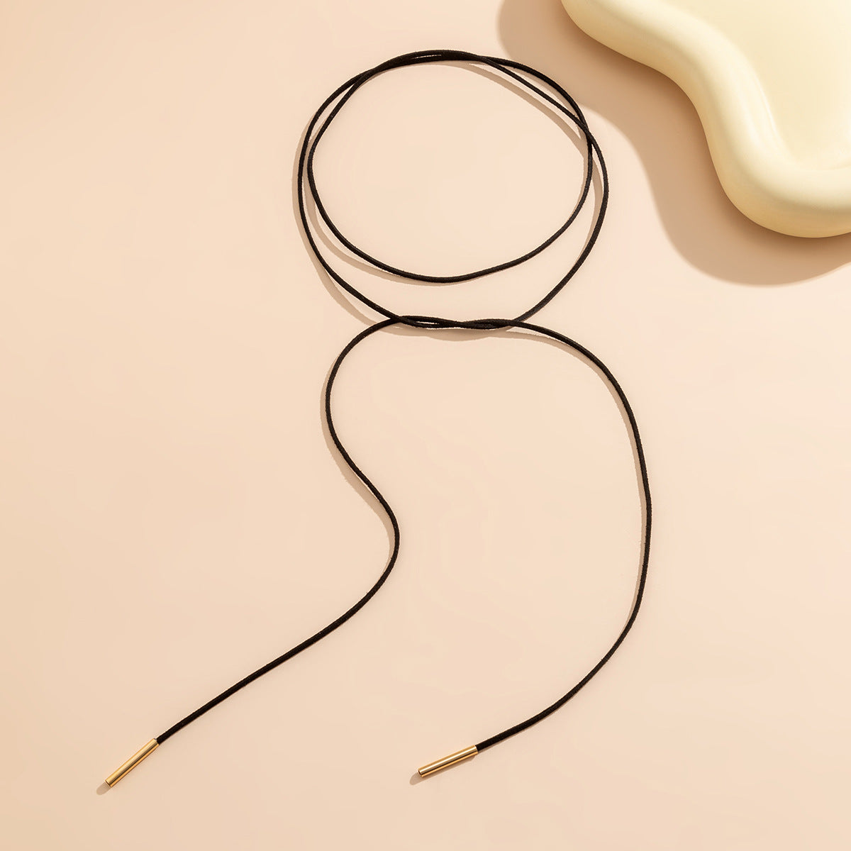 Elegant Geometric Alloy Plated DIY Charm Bar Ribbon Choker Necklace for Women