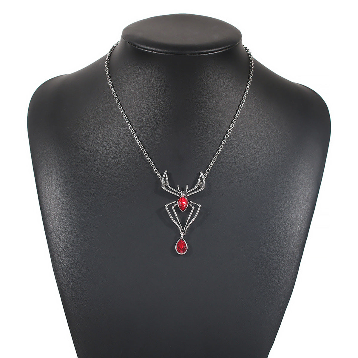 Collar con Colgante de Diamantes de Imitación Geométricos para Mujer - Cadena de Eslabones, Estilo Audaz e Individual, Aleación con Chapado, Joyería para Fiesta de Halloween