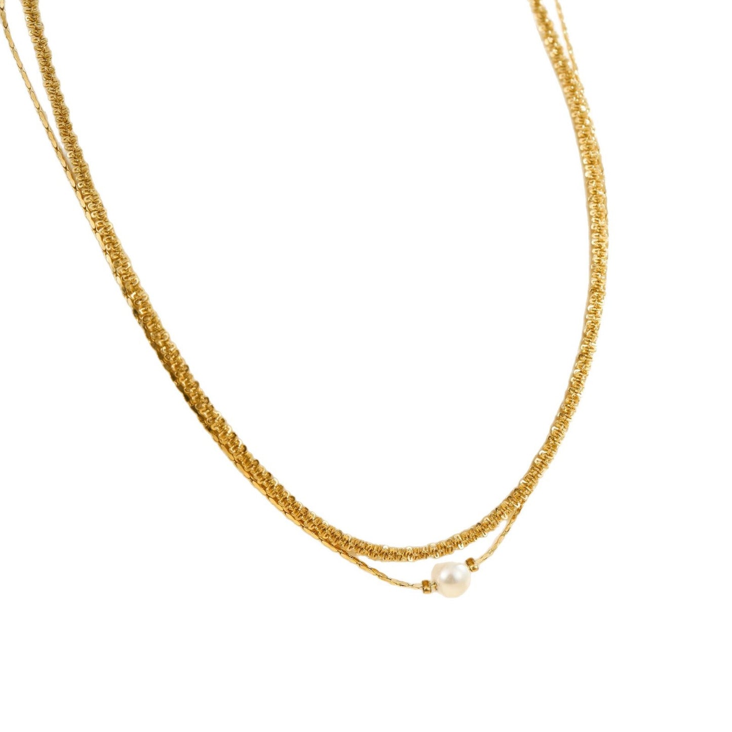 Tobillera minimalista geométrica de acero inoxidable con borla y detalles de perlas para mujeres y hombres