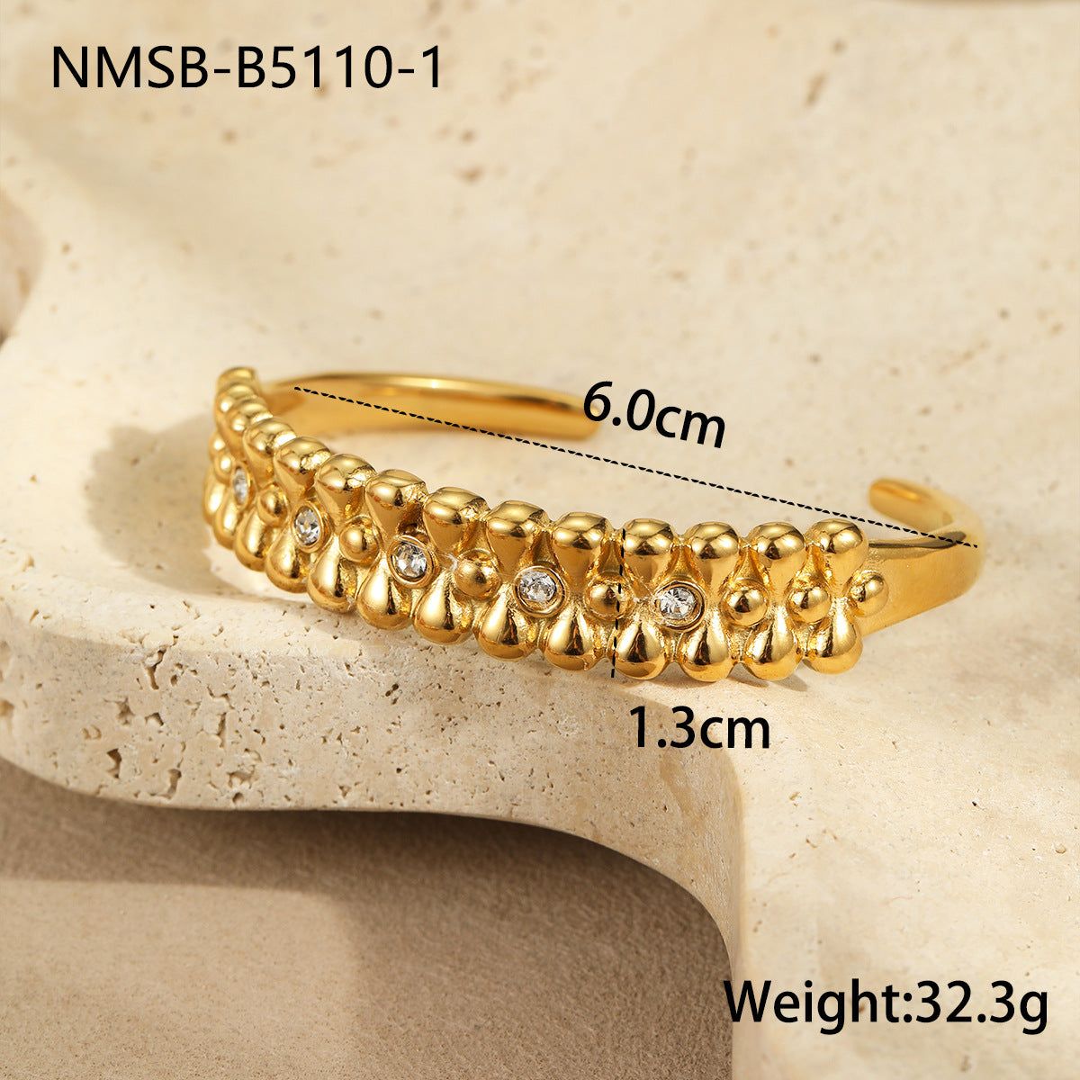 Minimalist French Retro Spiral Geometric Titanium Steel Bracelet with 18K Gold Plating for Women