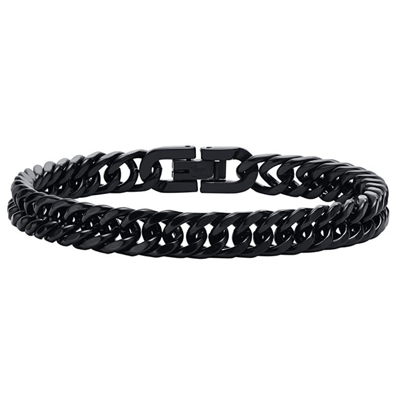 Bracciale geometrico da uomo in acciaio inossidabile con finitura lucida