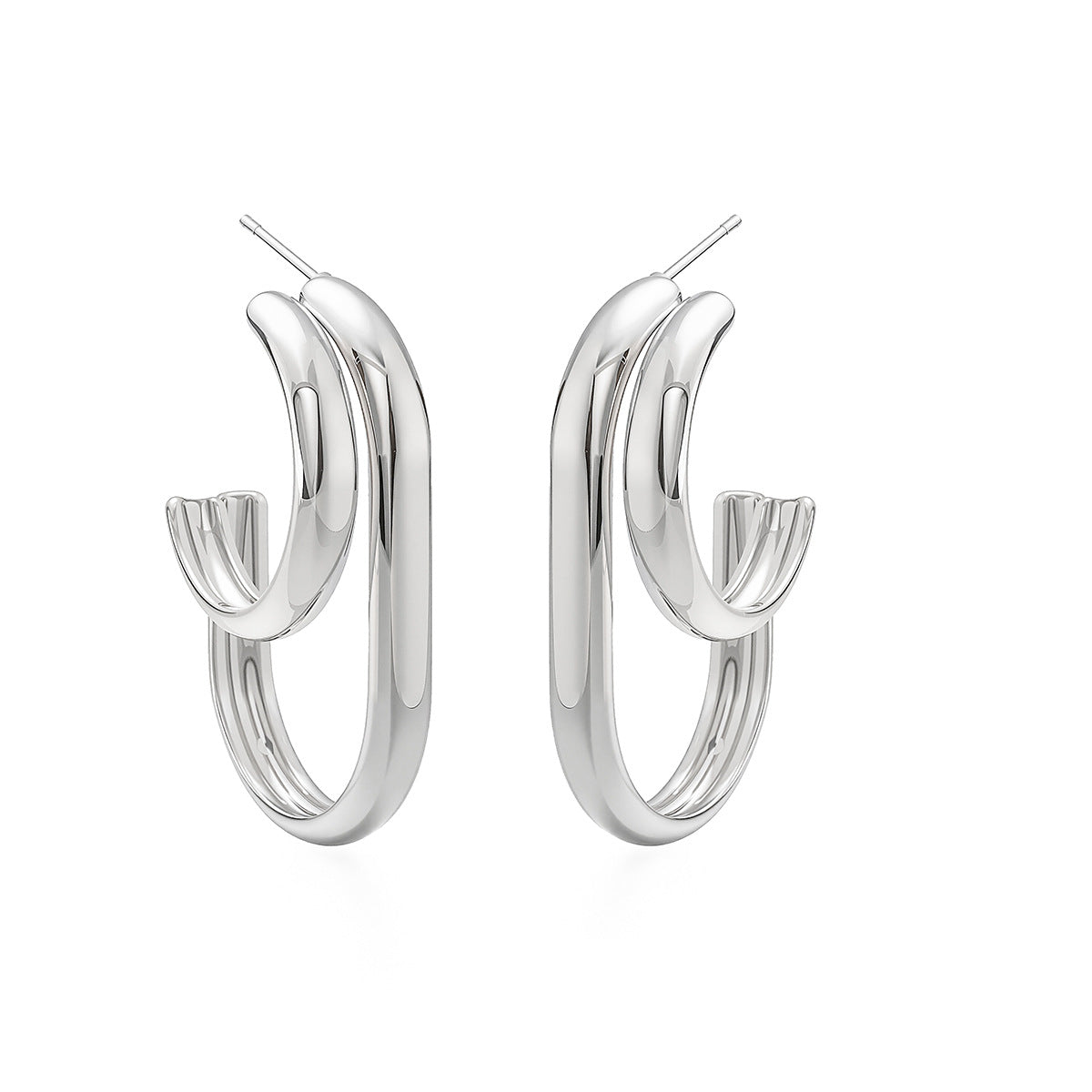 Minimalist Geometric Stainless Steel PVD Earrings for Women