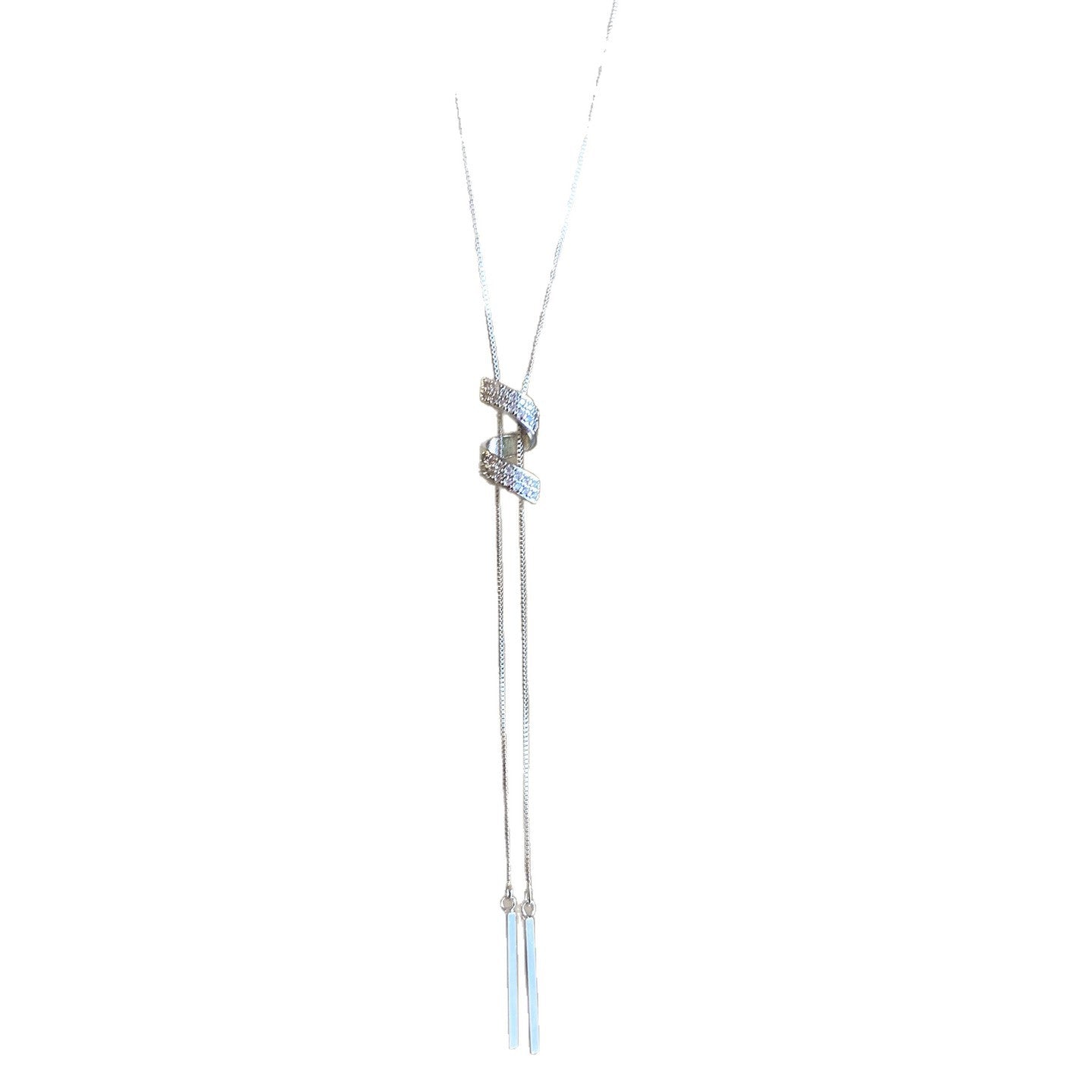 Collana con Ciondolo a Lettera S in Rame Placcato Minimalista per Donna, Catena Maglione Estetica Fredda con Accenti di Strass