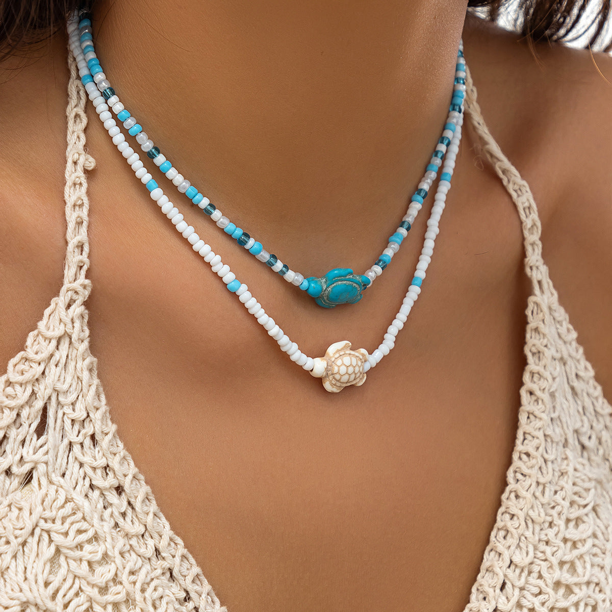 Collana in Acrilico a Forma di Stella Marina con Nappa per Donna, Stile Vacanziero