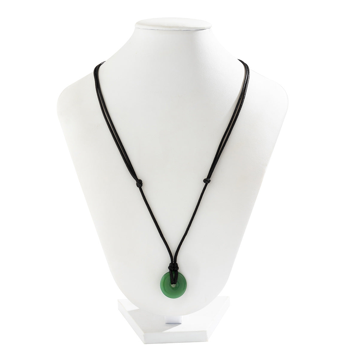 Sweet Casual Geometric Round Glass Bead Chain Layered Necklace for Women