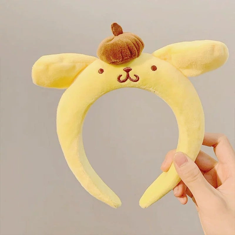 Cerchietto Peluche per Capelli in Stile Cartoon Cagnolino Rotolino di Cannella Carino Kuromi My Melody per Ragazze, Dolce Fascia Soffice con Trama a Maglia e Stile Macaron Pastello