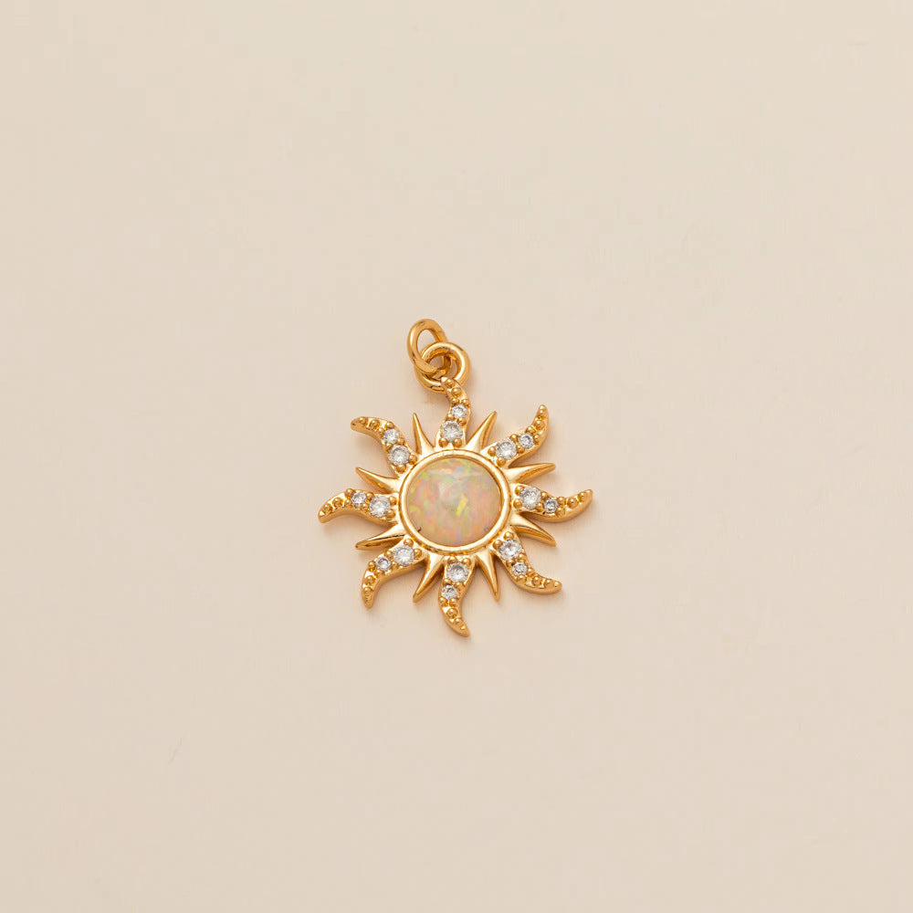 Vintage Stainless Steel Star Moon Pendant Charm Bar PVD 18K Gold Plated