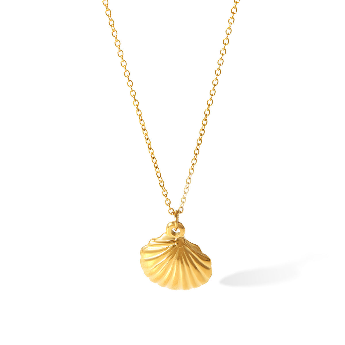 Collana Pendente Minimalista in Acciaio al Titanio con Fiori e Motivi Geometrici per Donna con Finitura Galvanizzata, Motivi a Rosa e Stella a Otto Punte