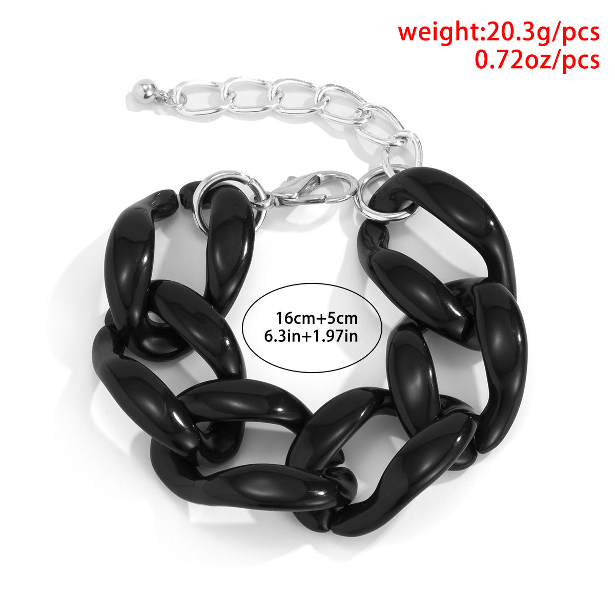 Minimalist Hip-hop Geometric Oval Acrylic Bracelet for Women