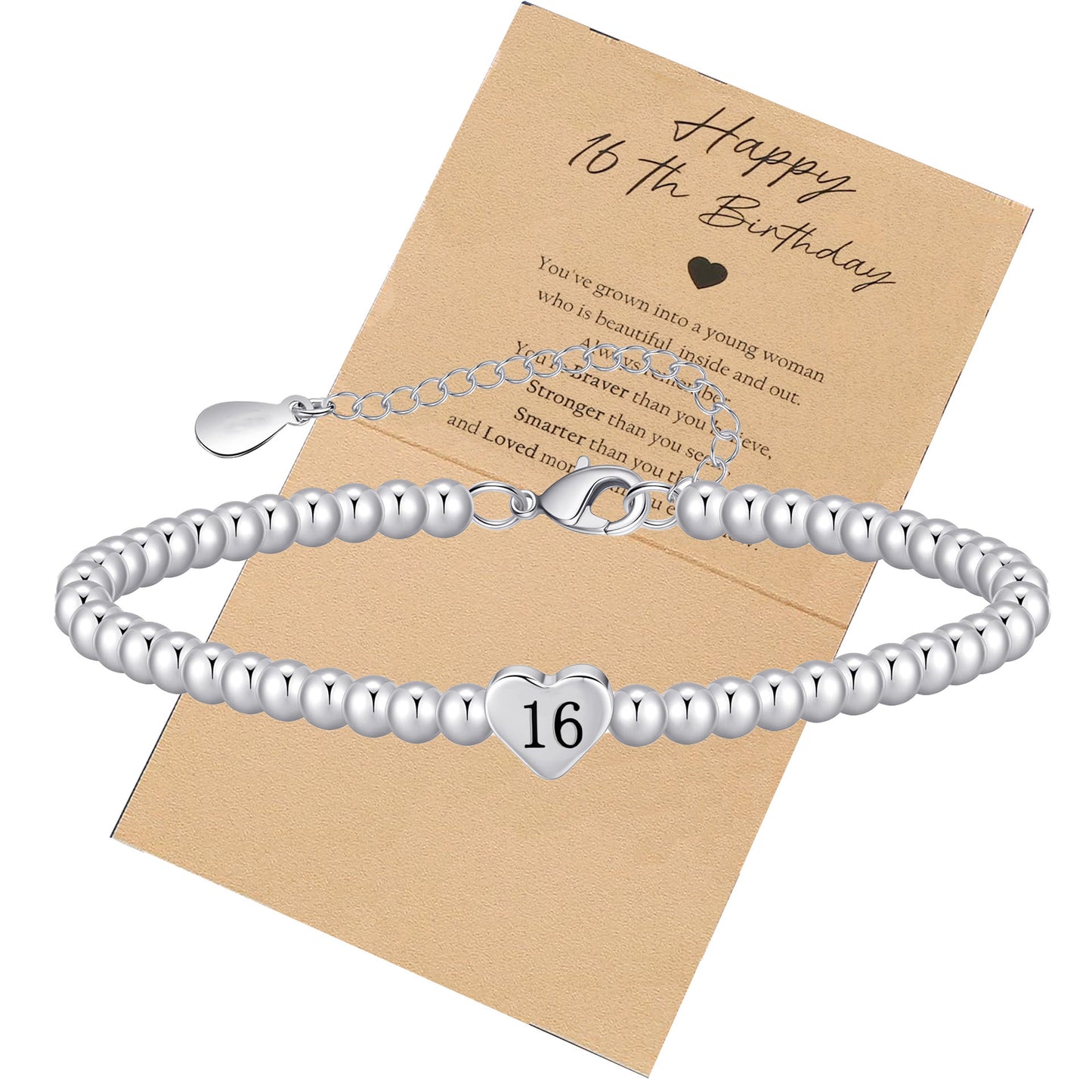 Minimalist Heart Shaped Polished Brass Ball Chain Bracelet for Women