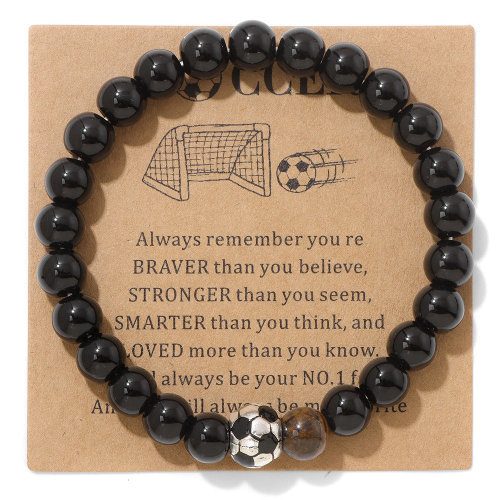 Minimalist Sporty Geometric Stone Bead Bracelet Unisex Friendship Handmade Jewelry